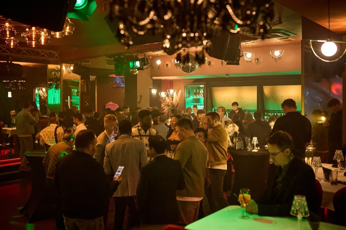 Evening atmosphere at a corporate event